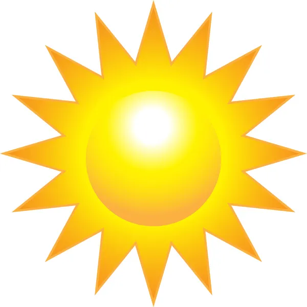 Strahlende, brennende Sonne — Stockvektor
