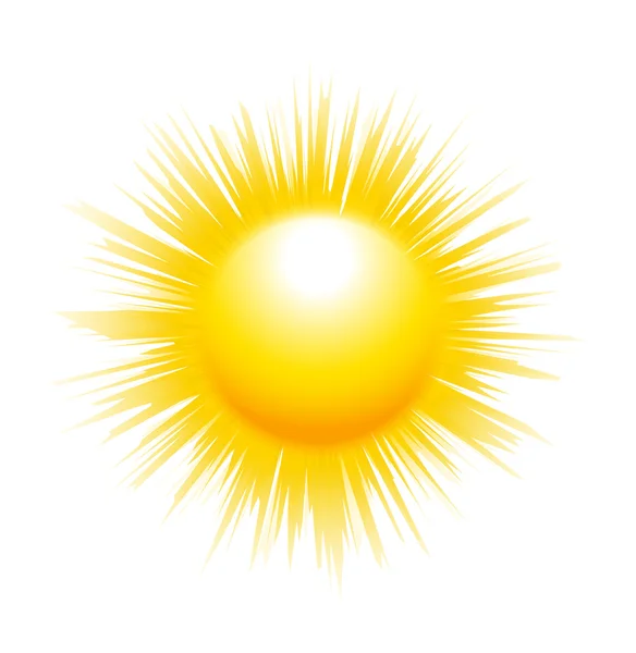 Die Sonne mit scharfen Strahlen — Stockvektor