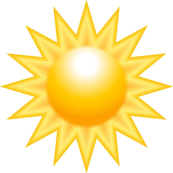 Gelb brennende Sonne — Stockvektor