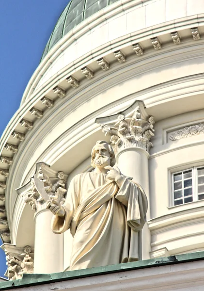 stock image Tuomiokirkko, the Lutheran Cathedral in Helsinki Finland, closeup