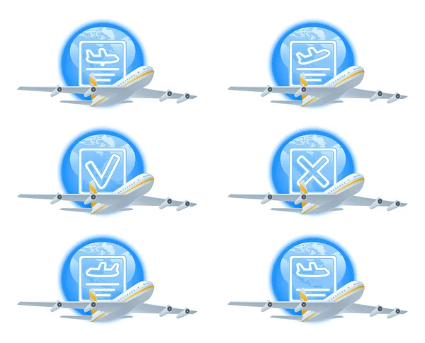 Conjunto de icono de estado de vuelo — Vector de stock
