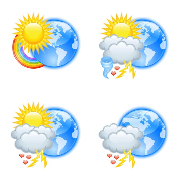 Love weather icons — Stock Vector