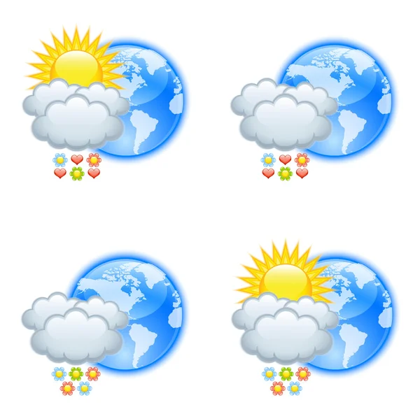 Amour icônes météo — Image vectorielle