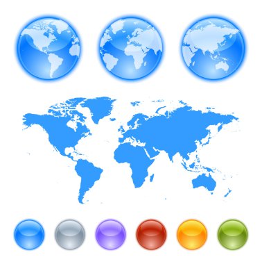 Earth globes creation kit clipart