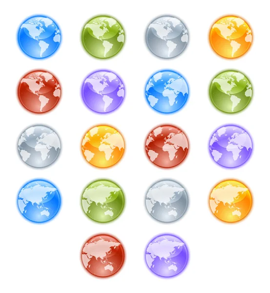 Globi della Terra impostati — Vettoriale Stock