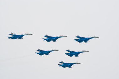 Su-27's from Russkie Vityazi display team clipart
