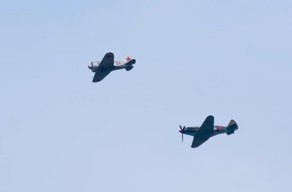 Истребители I-16 и МиГ-3 — стоковое фото