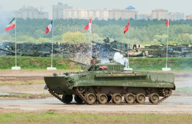 BMP-3 uses an active protection system clipart