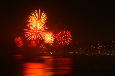 Fireworks on the sea clipart