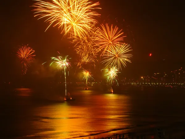 Fireworks on the sea — Stock Photo, Image