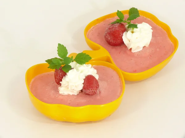 Dessert, strawberry fruit cream — Stock Photo, Image