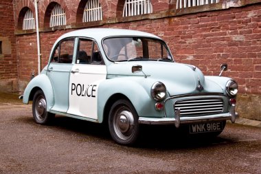Morris minor 1000 police car clipart