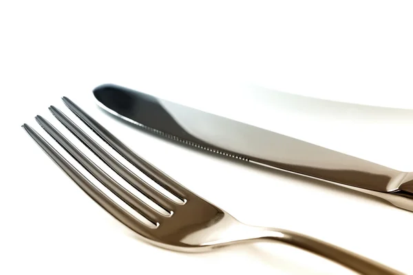 stock image Fork and knife in elegant table setting