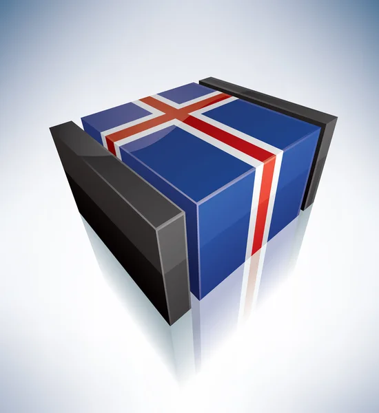 Bandera 3D de Islandia —  Fotos de Stock