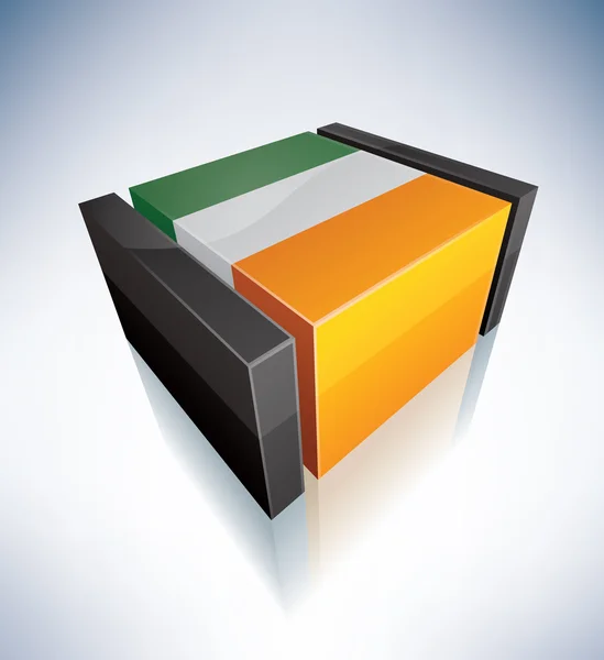 3d Flagge von Irland — Stockfoto