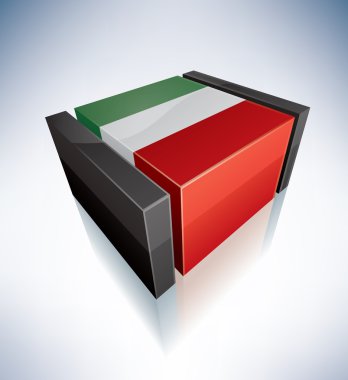 3D flag of Italy clipart