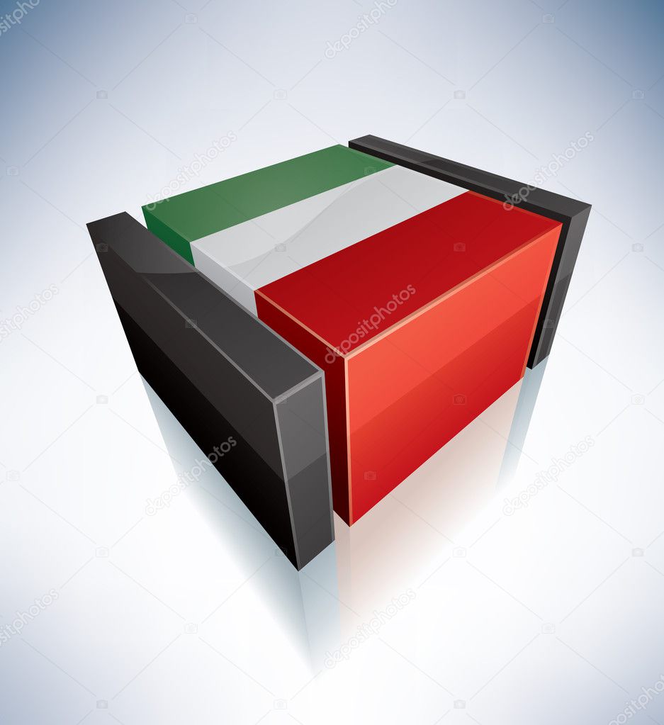 3D flag of Italy