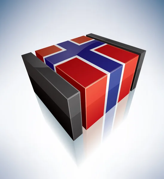 3d Flagge von Norwegen — Stockfoto