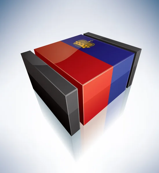 3D flag of Liechtenstein — Stock Photo, Image