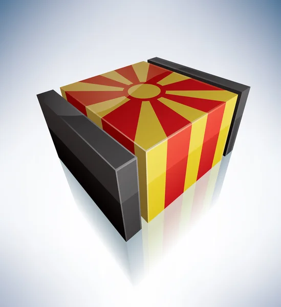 3D flaga Macedonii — Zdjęcie stockowe