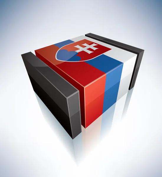 3D flagga Slovakien — Stockfoto