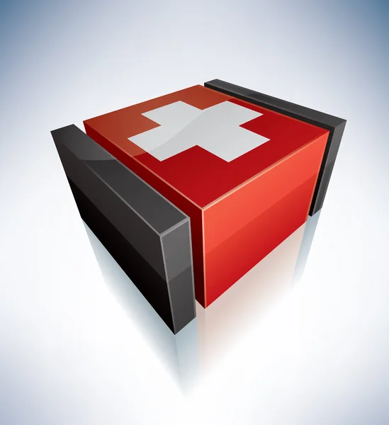 3D flag of Switzerland — Stock Photo, Image
