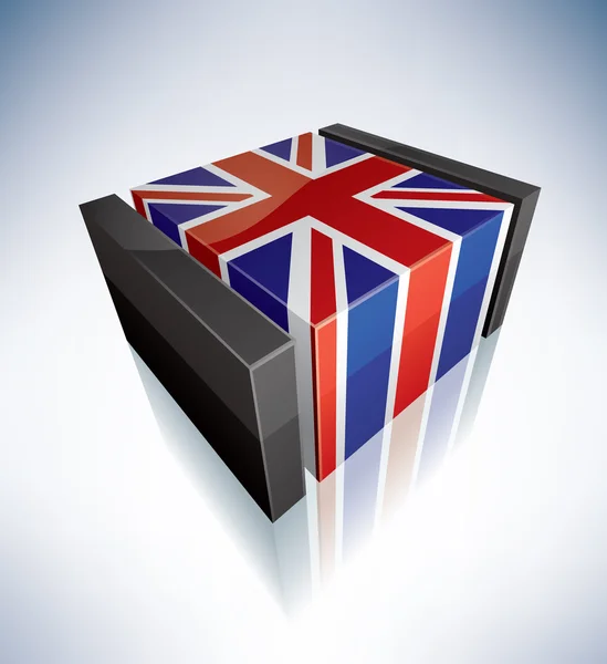 3D flagga av Storbritannien — Stockfoto