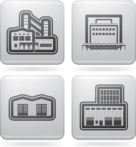 Iconos de la industria: Fábrica — Foto de Stock
