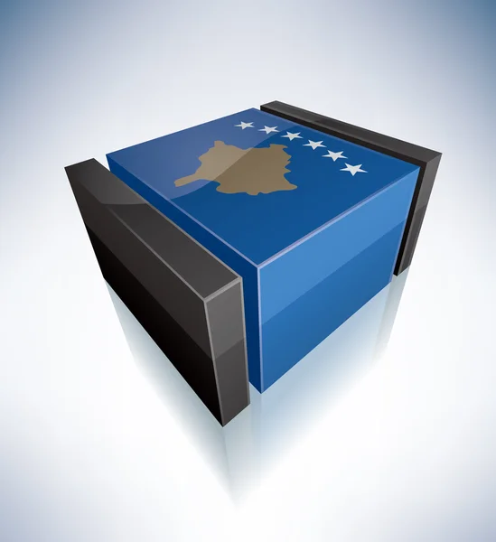 3D flaga Kosowa — Zdjęcie stockowe