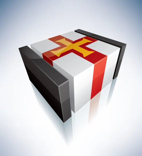 3D flag of Guernsey — Stock Photo, Image