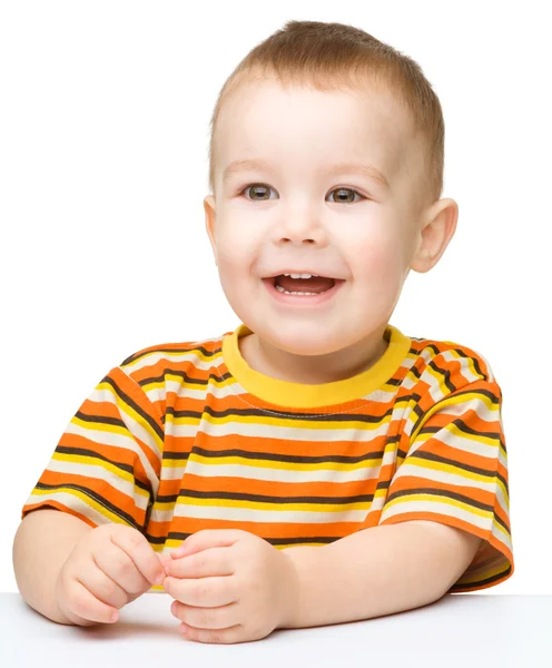 Retrato de un lindo niño alegre Imagen De Stock