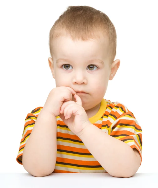 Portrait of a cute little boy looking at something — Stock Photo, Image