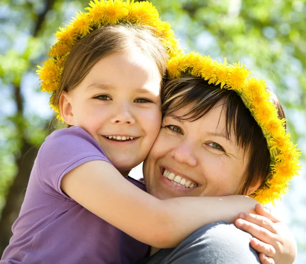 Portrait of happy daughter with her mother — Stock Photo, Image