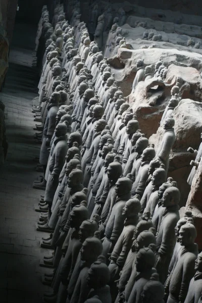 Terracotta leger xian / xi'an, china - groepsfoto Stockafbeelding