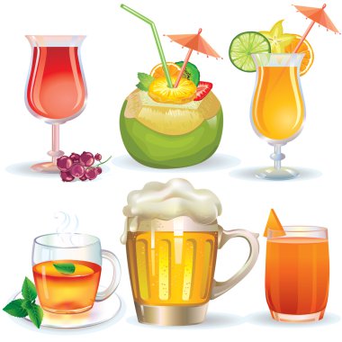 Set of drinks clipart
