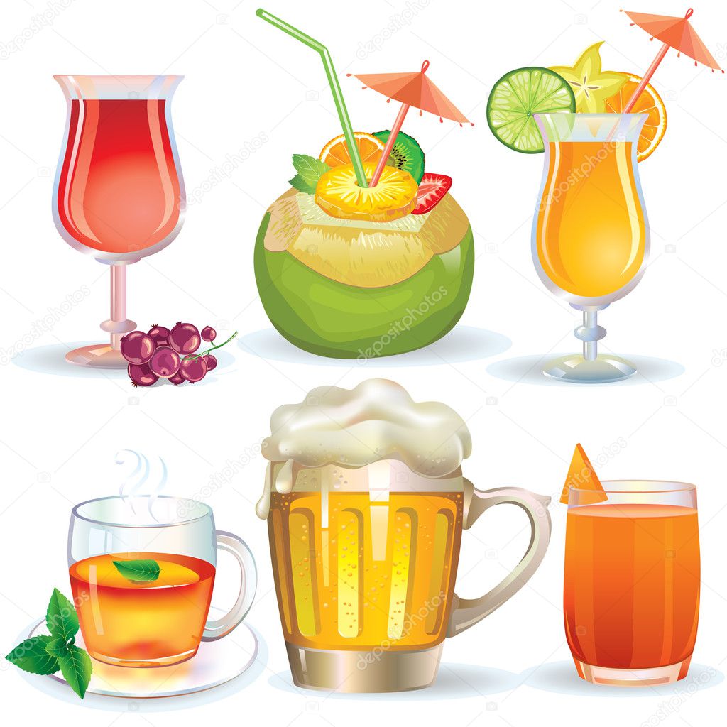 Set of drinks