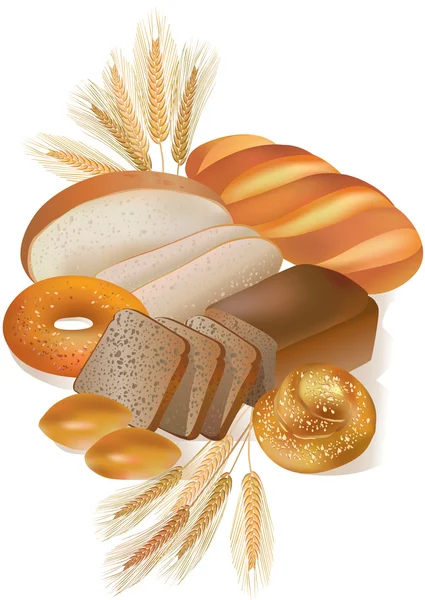 Bröd och bageri produkter — Stock vektor