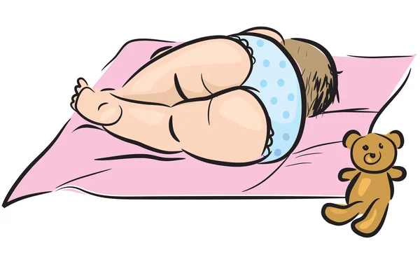 眠っている赤ちゃん — ストックベクタ