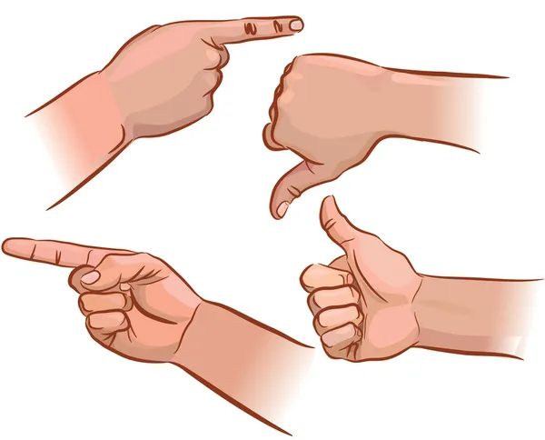 Uppsättning hand pekare — Stock vektor