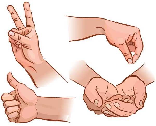 Руки и жесты Стоковая Иллюстрация
