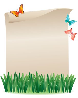 Scroll in the grass clipart