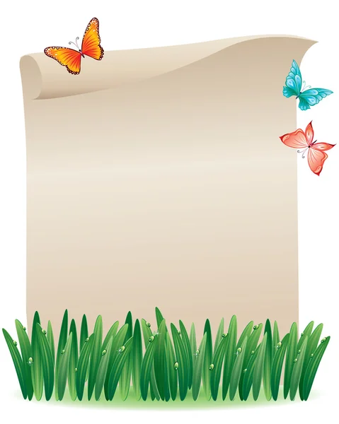 Scroll in the grass — Stock Vector