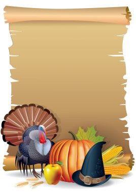 Retro background Thanksgiving turkey clipart