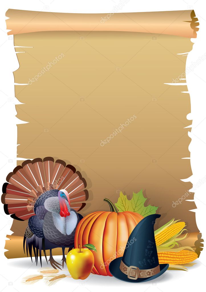 Retro background Thanksgiving turkey