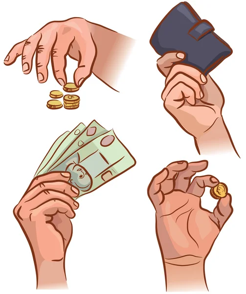 Mani con i soldi — Vettoriale Stock