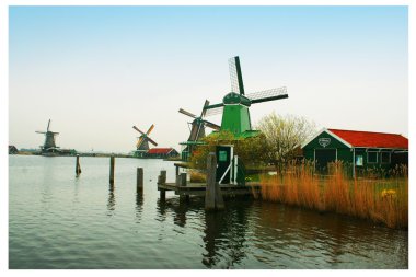 Windmills in Holland clipart