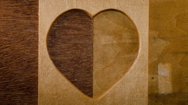 stock image Wood heart shape frame