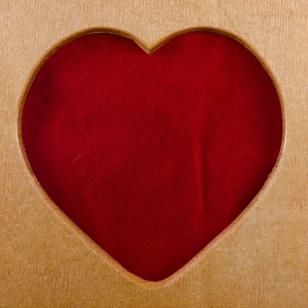 Cadre en forme de coeur en bois — Photo