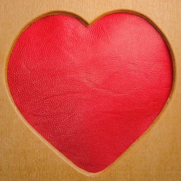 Ahşap kalp şekli çerçeve — Stok fotoğraf