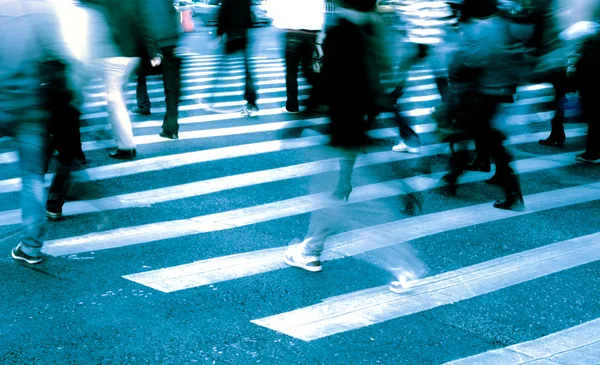 Crowd on zebra crossing street — Stock Photo, Image